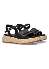 Tommy Hilfiger Sleehaksandaaltjes , sandaal, plateausandaal met modieuze hak dames sandalen met sleehak maat 33 zwart