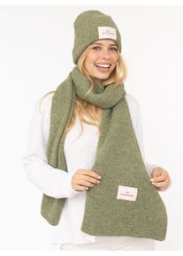 Zwillingsherz Gebreide muts "Zwillingsherz Patch" dames mutsen groen