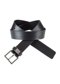 Hugo Leren riem Giove-Mplate_Sz35 met contrasterende stiksels heren riemen maat 115 zwart