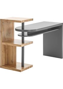 MCA furniture Bureau Moura met kastelement hoogglans-wit, tafelblad draaibaar, breedte 145 cm bureaus grijs