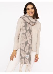 Zwillingsherz Modieuze sjaal Big Leo met modieus leopatron en franjes dames sjaals roze