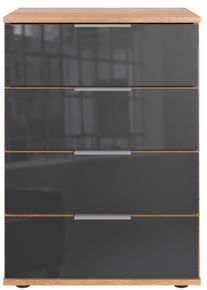 wimex Nachtkastje Saigon met 4 laden, fronten optioneel van glas of spiegels nachtkastjes beige