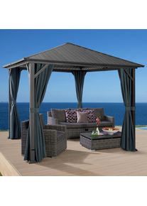 Konifera Tuinprieel Samos Bxd: 300x300 cm, stalen frame, zonder zijkanten tuinpriëlen grijs