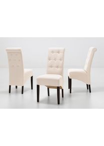 Home Affaire Stoel Chris in een set van 2, 4 of 6 gestoffeerde stoelen maat Imitatieleer beige
