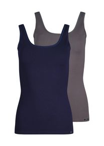 Skiny Hemd Katoen voordeel comfortabel, zacht, basic, nauwsluitend, katoenmix (Set van 2) dames armloze tops maat 36 blauw