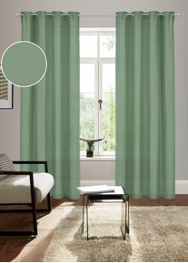 Bruno Banani Gordijn Lagan set van 2, geweven, microvezel, verschillende maten, effen kleur, bestseller (2 stuks) kant & klaar gordijnen maat 1 groen