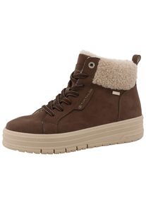 Tom Tailor Winterlaarzen High top sneaker, veterboots met warme voering dames winterlaarsjes maat 36 bruin