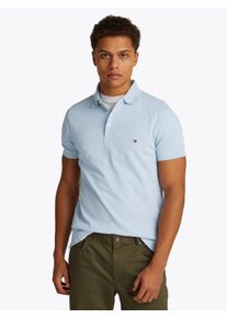 Tommy Hilfiger Poloshirt 1985 SLIM POLO met piquéstructuur en borduursel gemêleerd, casual, slim fit, katoenmix, polokraag heren poloshirts maat M