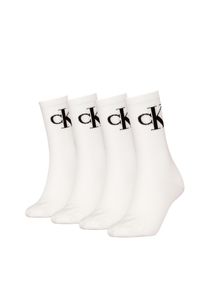 Calvin Klein Jeans Sokken CKJ WOMEN SOCK 4P MONOGRAM ECOMM (4 paar, 4 paar) dames sokken maat 35-38 wit