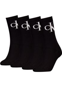 Calvin Klein Jeans Sokken CKJ WOMEN SOCK 4P MONOGRAM ECOMM (4 paar, 4 paar) dames sokken maat 39-42 zwart