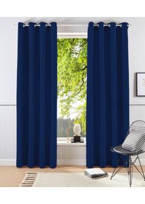 Bruno Banani Gordijn Lagan set van 2, geweven, microvezel, verschillende maten, effen kleur, bestseller (2 stuks) kant & klaar gordijnen maat 2 blauw