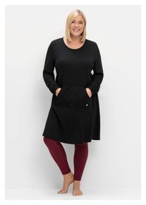 sheego Sweatjurk dames sweatjurken maat 40/42 zwart