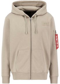 Alpha Industries Capuchonsweatvest Back Print Zip Hoody heren sweatvesten maat M beige