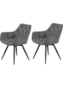 Hela Eetkamerstoel Mara Draaistoel, teddy bekleding, geweven stof of velvet (set) 4 poot stoelen maat Geweven stof