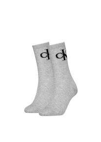 Calvin Klein Jeans Sokken CKJ WOMEN SOCK 2P MONOGRAM (2 paar, 2 paar) dames sokken maat 39-42 grijs