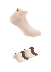 Fila Korte sokken UNISEX INVISIBLE PLAIN SOCKS Katoenmengsel, ribboorden, platte teennaad (6 paar, Set van 6) unisex sportsokken maat 35-38 bruin
