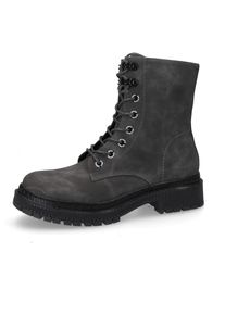 Dockers by Gerli Veterschoenen Biker boots met ritssluiting dames veterlaarsjes maat 36 grijs