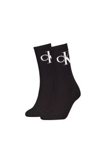 Calvin Klein Jeans Sokken CKJ WOMEN SOCK 2P MONOGRAM (2 paar, 2 paar) dames sokken maat 35-38 zwart