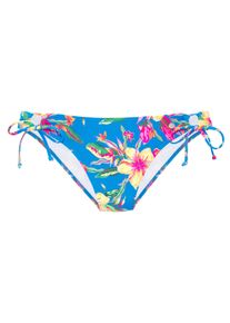 Lascana Bikinibroekje MALIA opzij te strikken met tropische print dames bikinibroekjes maat 32 blauw
