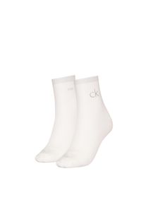 Calvin Klein Jeans Sokken CK WOMEN SHORT SOCK 2P SHINY LOGO (2 paar) dames sokken maat 35-38 wit