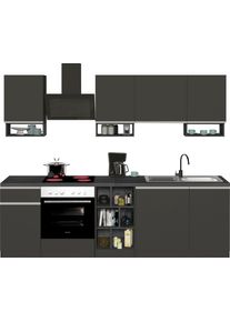 Kochstation Keukenblok KS-Sole Breedte 256 cm, met planken en vakken, zonder elektrische apparaten keukenkast series maat - grijs