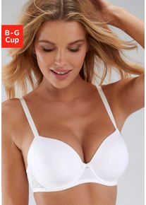 Lascana Bh met steuncups TIZIANA met decoratief kant, lingerie dames voorgevormde bh's maat C wit