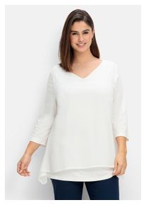 sheego Shirt met 3/4 mouwen Shirt met 3/4-mouwen (1-delig) dames shirts maat 40/42 beige