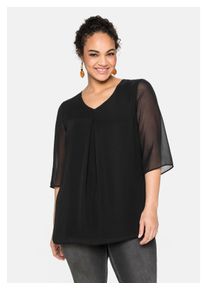 sheego Chiffon blouse dames blouses maat 40 zwart