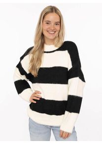 Zwillingsherz Gebreide trui "Blokstrepen" dames truien maat L/XL zwart