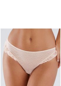 Vivance String met fijne ruches aan de band dames strings maat 32/34 beige