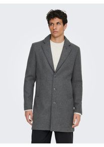 Only & Sons ONLY & SONS Lange jas ONSMATTHEW WOOL COAT OTW NOOS heren mantels maat L grijs