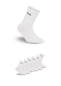Fila Sokken brede ribboord, katoenmix, unisex (6 paar) jongens sokken maat 27-30 wit