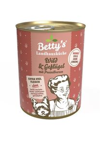 Bettys Landhausküche Nassfutter mit Wild & Geflügel, 6x400g