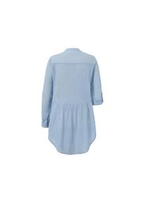 Tchibo - Długa bluzka w prążki - dla pań -rozmiar 42 - kolor: biały/niebieski/w paski