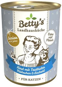 Bettys Landhausküche Cat Nassfutter Senior mit Rind, Truthahn & Möhrchen, 6x400g