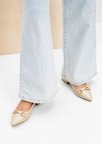 bonprix Czółenka z odkrytą piętą, beżowy, 41