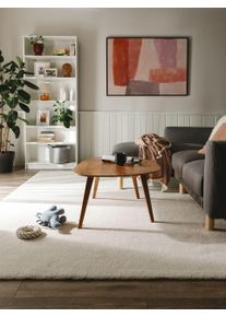 Tapis poil ras shaggy lavable Melvin Crème 120x170 cm - Tapis poil court design moderne pour salon