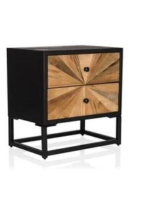 Mid.you Sideboard , Dunkelbraun , Holz , Tanne , 2 Schubladen , 49x50.5x32 cm , stehend , Holzmöbel, Kommoden Holz, Sideboards Holz