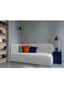 Mid.you Polsterbett , Grau , Holz, Holzwerkstoff , 90x200 cm , gepolstertes Kopfteil, Stoffauswahl,verstellbar , Schlafzimmer, Betten, Polsterbetten