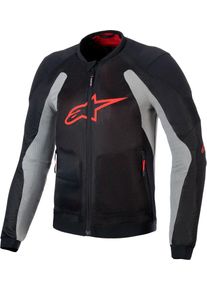 Alpinestars Troop-Air, textile jacket , color: Black/Light Grey/Light Red , size: 4XL