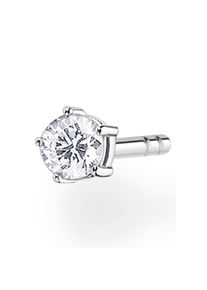 Thomas Sabo , Damen,Jugendliche , Single-Ohrstecker »weißer Stein klein« mit Zirkonia (synth.) , silberfarben-weiß + kristallweiß , 2,8 mm , Rund...