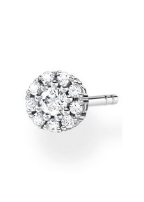 Thomas Sabo, Damen, Single-Ohrstecker &raquo;wei&szlig;e Steine silber&laquo; mit Zirkonia (synth.), silberfarben-wei&szlig; + kristallwei&szlig;, silberfarben-wei&szlig; + kristallwei&szlig;,