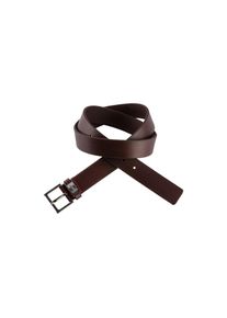 Hugo , Ledergürtel »Giove-Mplate_Sz35« mit Kontrastnähten , Dark Brown 202