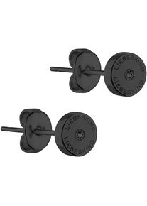 Liebeskind Berlin , Jugendliche,Damen , Paar Ohrstecker »Schmuck Geschenk Edelstahl Ohrringe Kreis« mit Zirkonia (synth.) , schwarz + schwarz , 7...