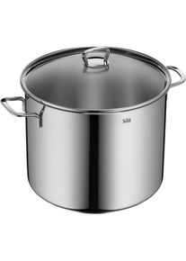 Silit, Gem&uuml;setopf &raquo;Suppentopf Induktion mit Glasdeckel&laquo; Set, 2 Stk. tlg. Cromargan Edelstahl Rostfrei 18/10, edelstahlfarben, 12 l + &Oslash; 28 cm + H&ouml;he 24