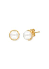 Engelsrufer, Damen, Paar Ohrstecker &raquo;The glory of pearls&laquo; mit Muschelkernperle, gelbgoldfarben-wei&szlig;, gelbgoldfarben-wei&szlig;, Diese Ohrringe mit 
