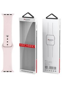 Yesido WB44 Silikonarmband für Apple Watch S 38/40/41 (97+110) #17 Silber/Puderrosa (41 mm, Silikon), Uhrenarmband, Silber