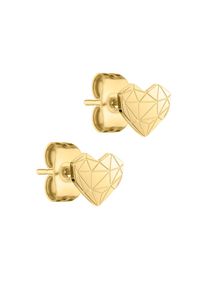 Liebeskind Berlin , Mädchen,Damen , Paar Ohrstecker »Herz« , gelbgoldfarben , Paar Ohrstecker in Herzform und grafischem Design von Liebeskind Berlin