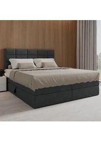 Boxspringbett Aria ca. 180x200 cm Dunkelgrau mit Topper