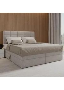 Boxspringbett Aria ca. 180x200 cm Grau mit Topper